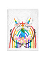 Rainbow Unicorn Valentines Day Sleeve Blankets